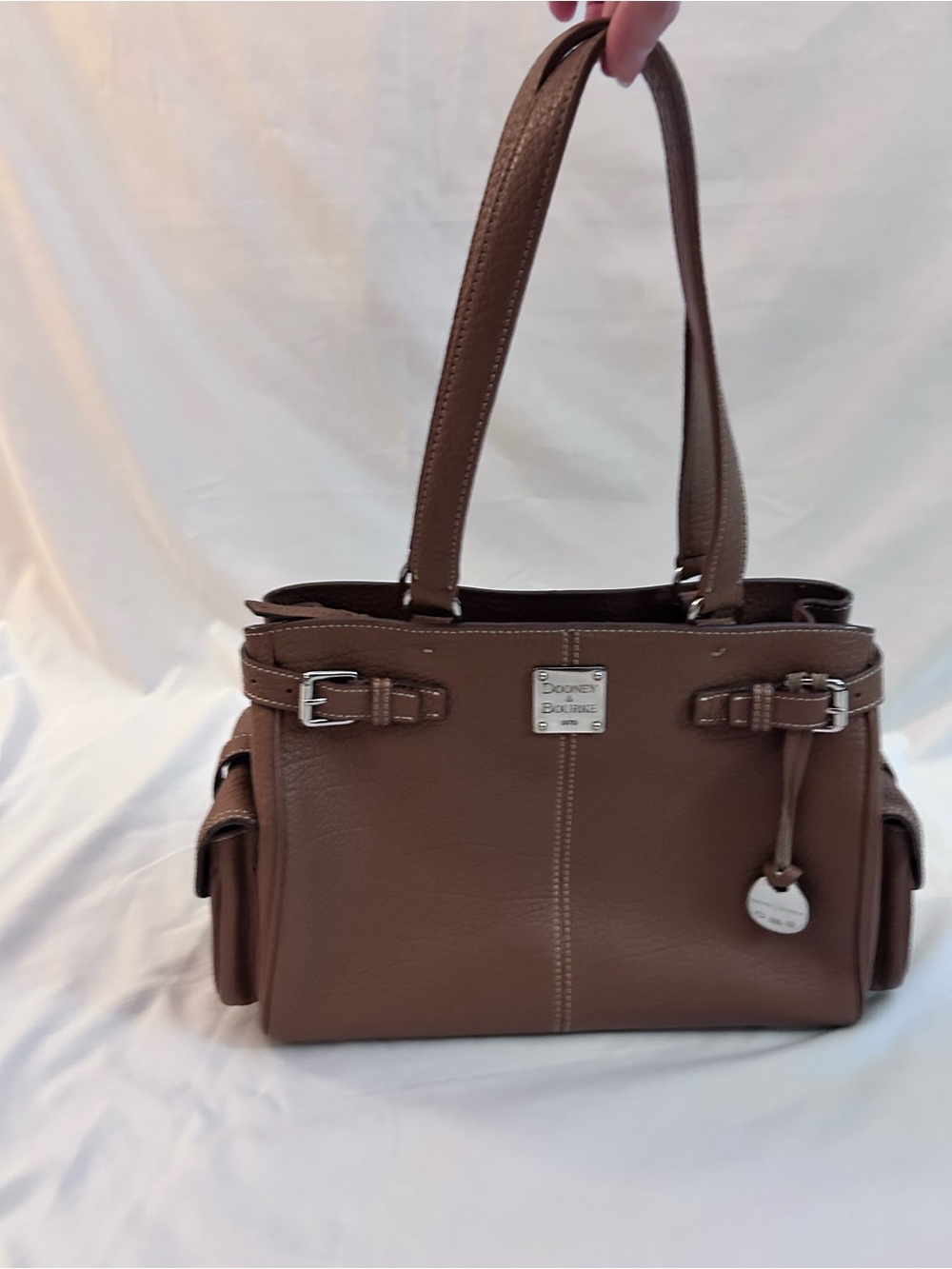 Dooney & Bourke Brown Pebbled Leather Shoulder Bag